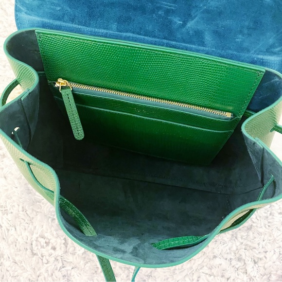Mansur Gavriel Soft Lady Lizard Embossed Leather Crossbody Bag NWT Leaf Green - Picture 9 of 9